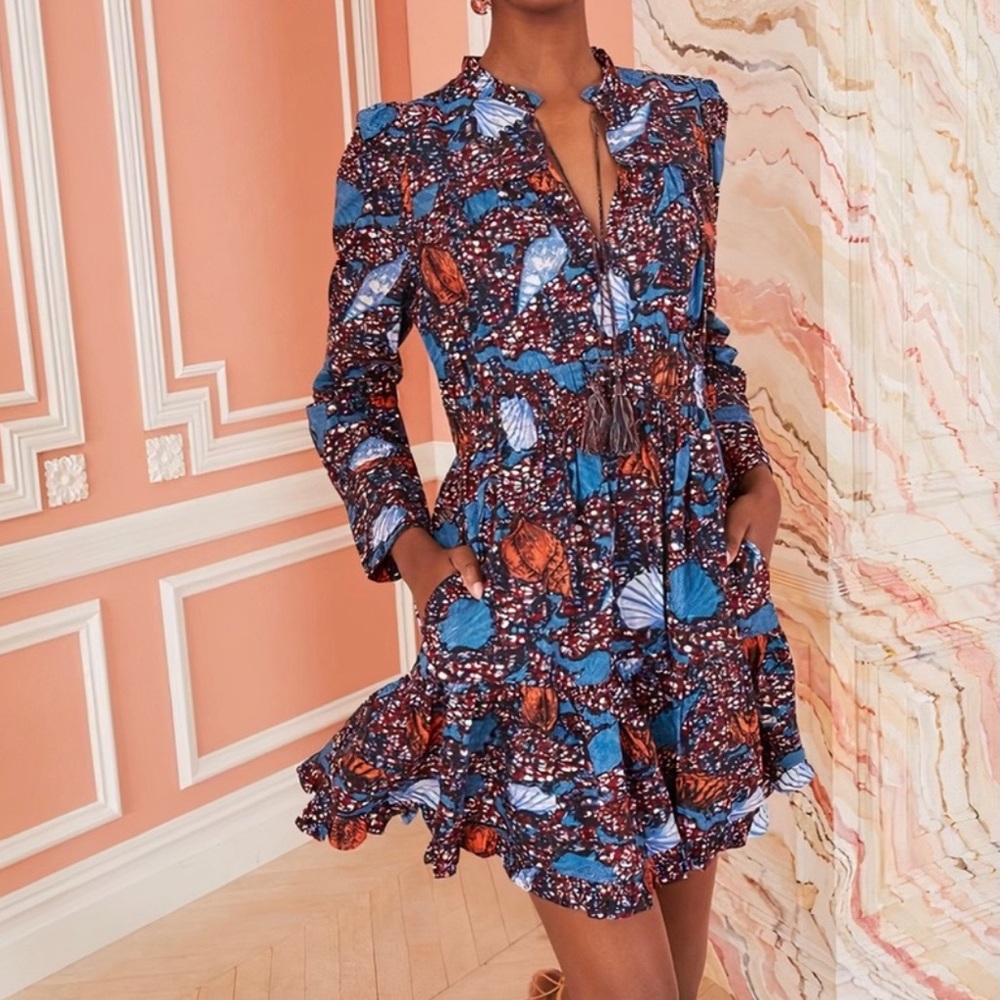 NWOT  Ulla Johnson -mini long shelve floral, Ismaya cotton dress.